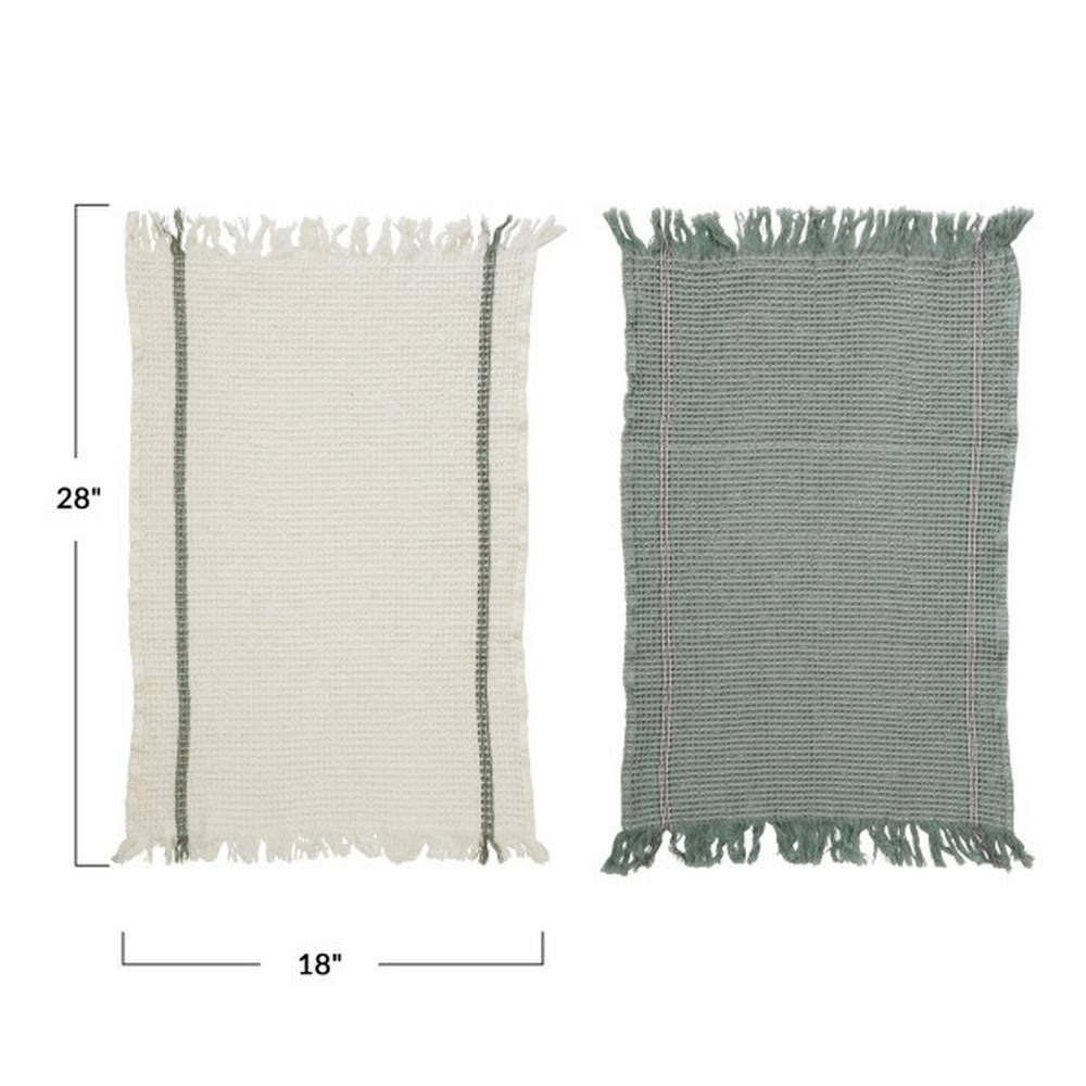 Storied Home Multi Striped Cotton Tea Towel (Set of 2)