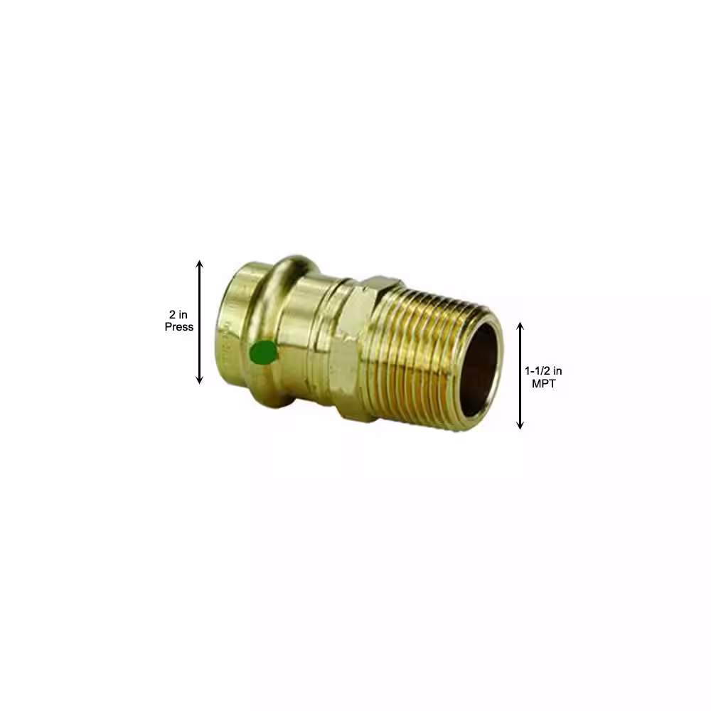 Viega ProPress 2 in. Press x 1-1/2 in. MPT Zero-Lead Bronze Adapter