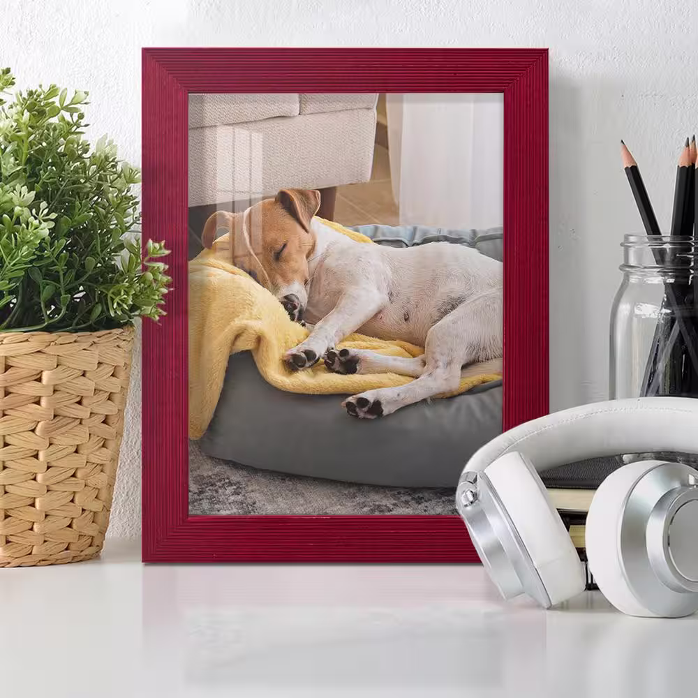 None Grooved 6 in. x 8 in. Red Picture Frame