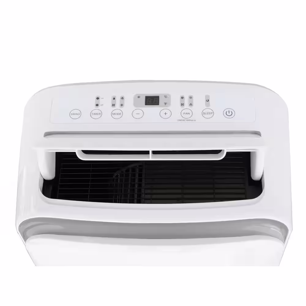 SPT 12,000 BTU 8,000 (DOE) BTU Portable Air Conditioner with Dehumidifier with Remote in White/Silver