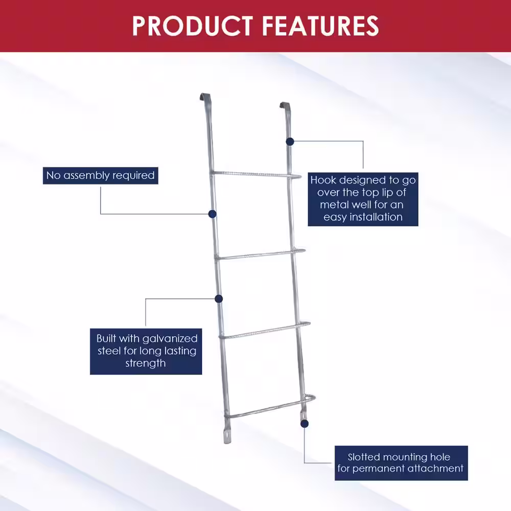SHAPE PRODUCTS 4-Step Steel Window Well Escape Ladder