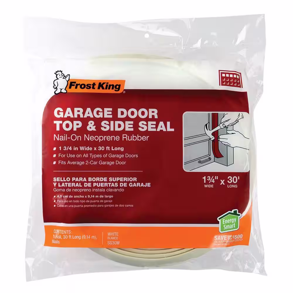 Frost King 30 Ft. Nail on Garage Door Top and Side Seal. 1- 3/ 4 w.