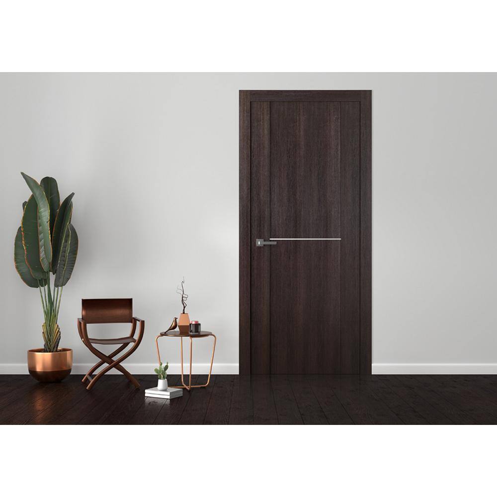 Belldinni 32 in. x 80 in. Vona Left-Handed Solid Core Veralinga Oak Textured Wood Single Prehung Interior Door