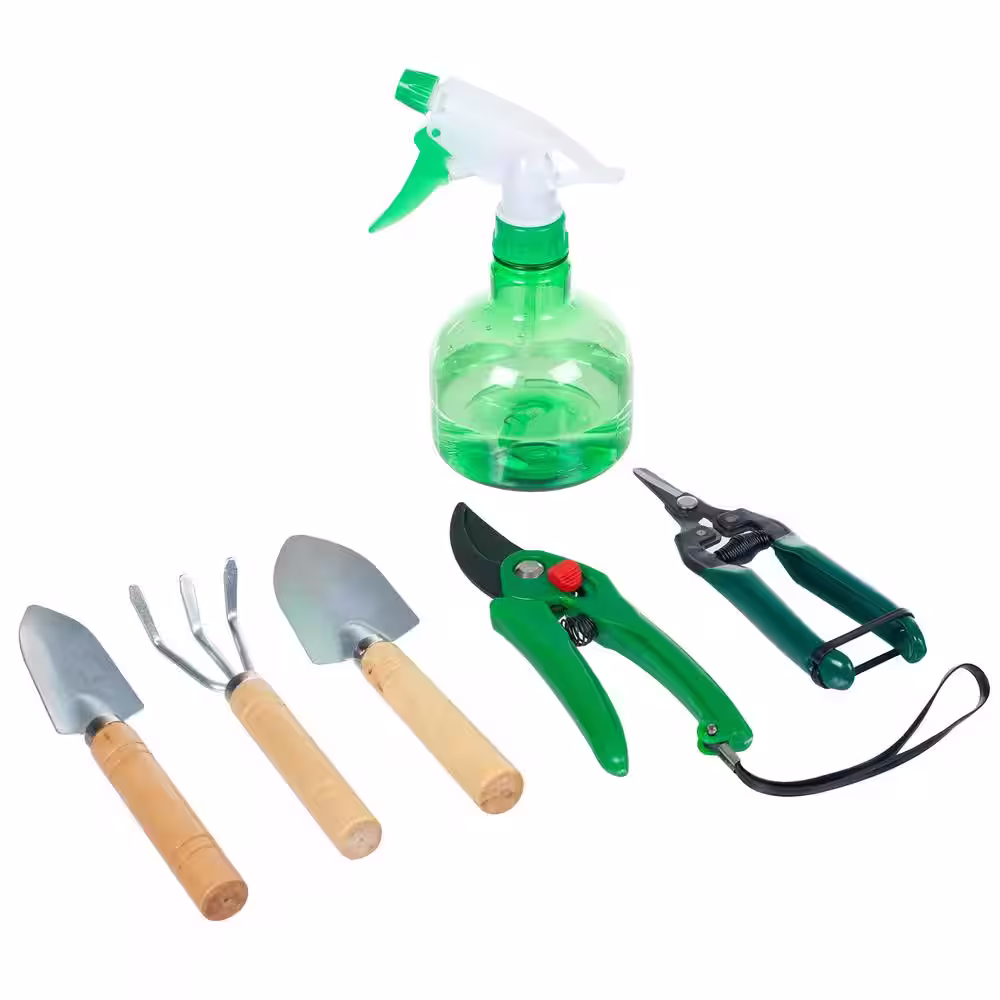 Pure Garden 7.25 in. 7-in-1 Plant Care Garden Tool Set with Bag