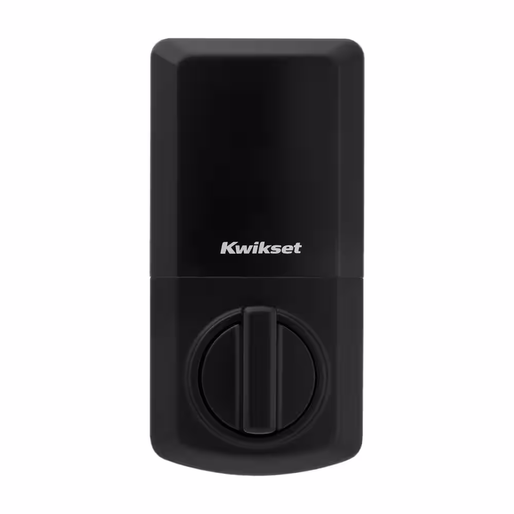 Kwikset SmartCode 270 Contemporary Matte Black Touchpad Single Cylinder Electronic Deadbolt Featuring SmartKey Security