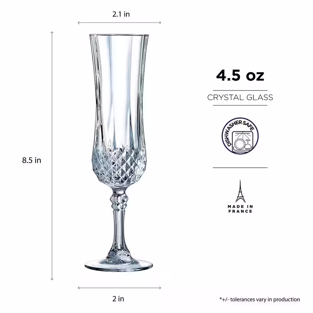 Eclat Cristal D'Arques Paris 4.5 oz. Longchamp Flute Set (4 pieces)