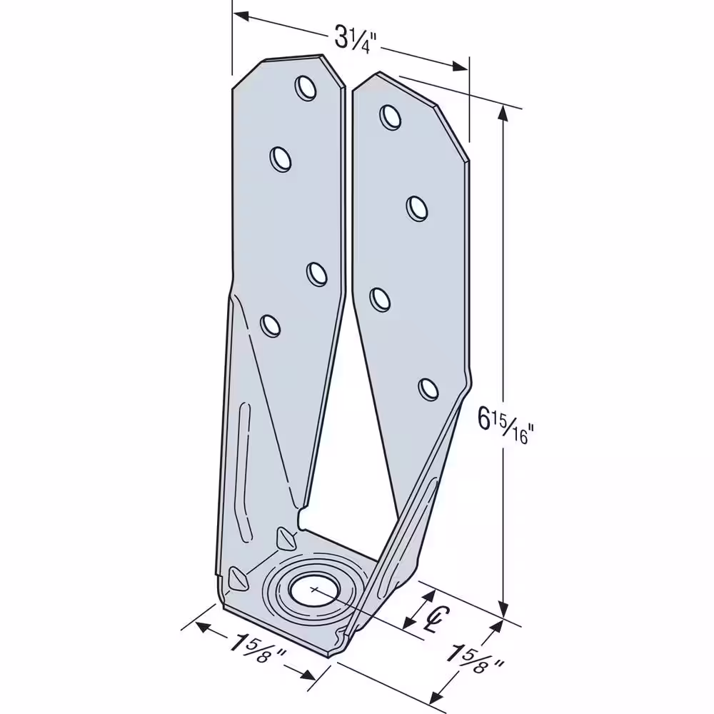 Simpson Strong-Tie DTT ZMAX Galvanized Deck Tension Tie for 2x Nominal Lumber with 1-1/2 in. SDS Screws (2-Pack)