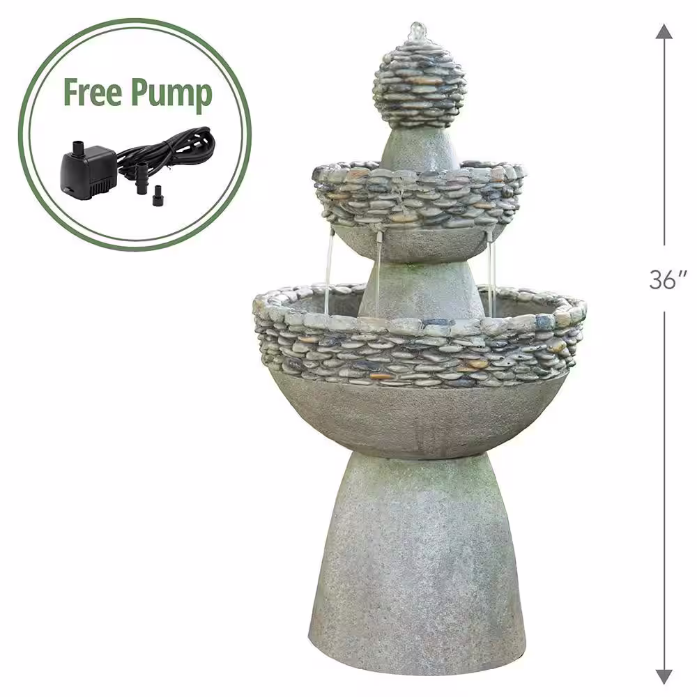 Teamson Home Polyresin 3 Tier Garden Fountain