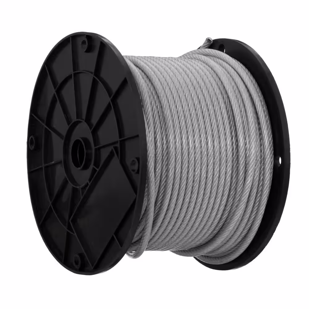 Everbilt 3/16 in. x 250 ft. Galvanized Vinyl Coated Steel Wire Rope