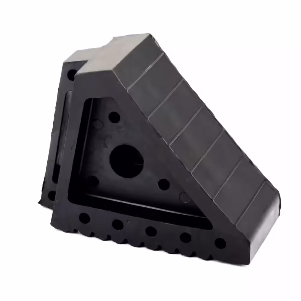BRIDGELAND Solid Rubber Wheel Chocks (2-Pack)