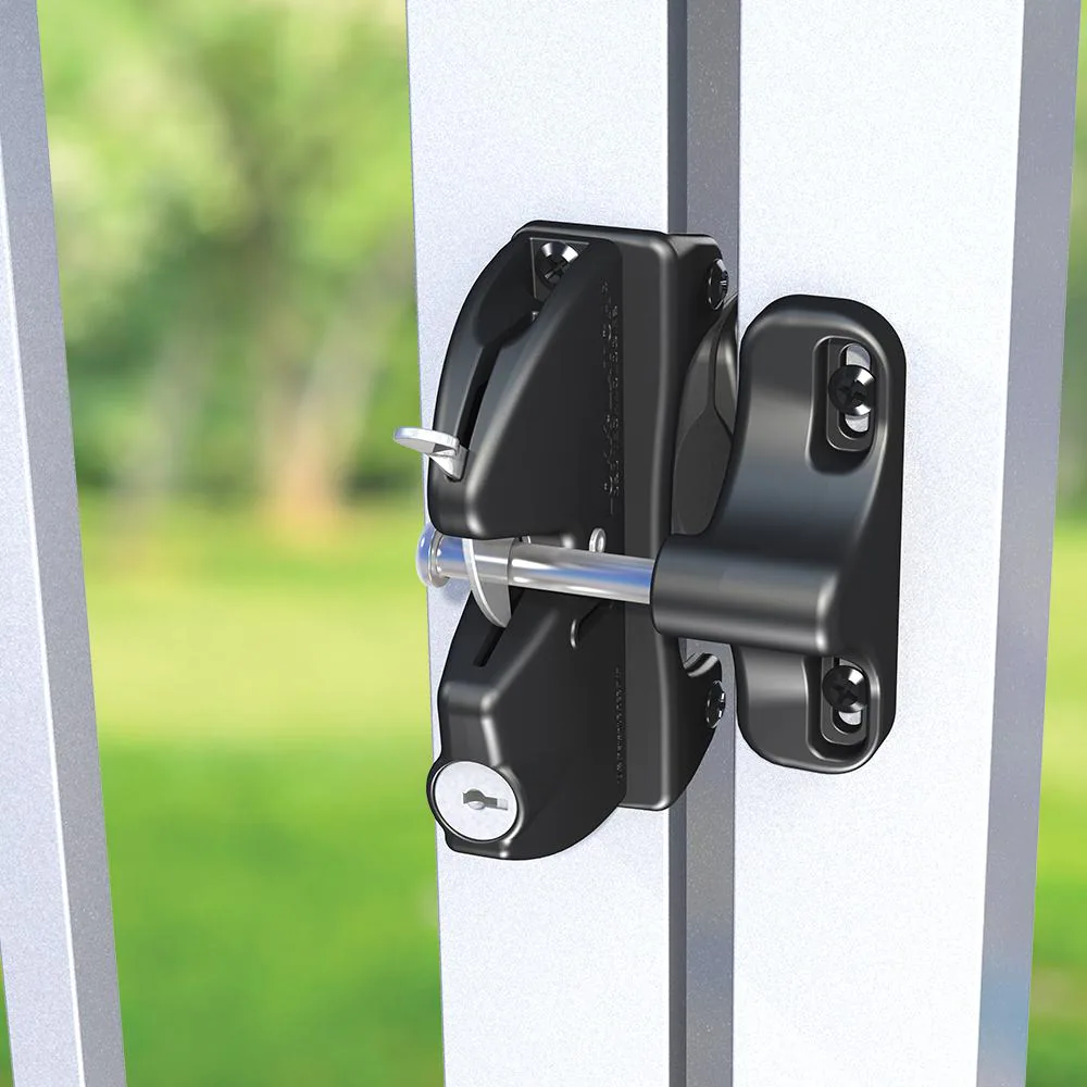 LOKKLATCH D&D Black Key-Lockable Gate Latch