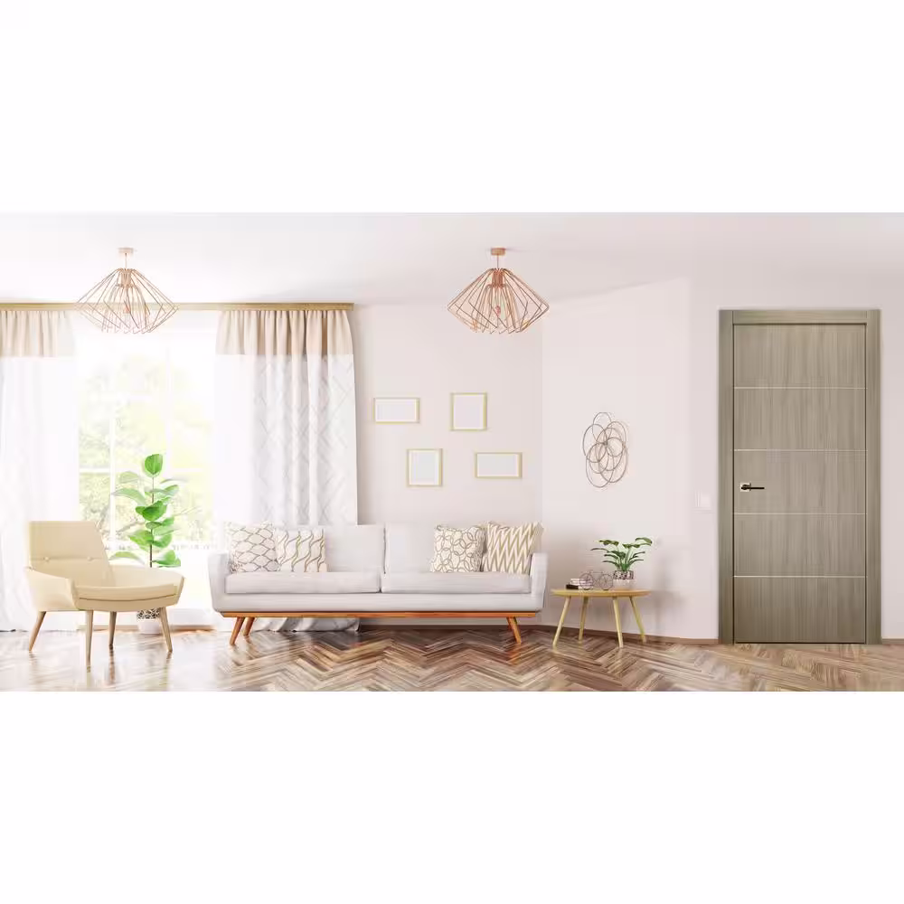 Belldinni Viola 4H 24 in. x 80 in. Left-Handed Solid Core Shambor Wood Composite Single Prehung Interior Door