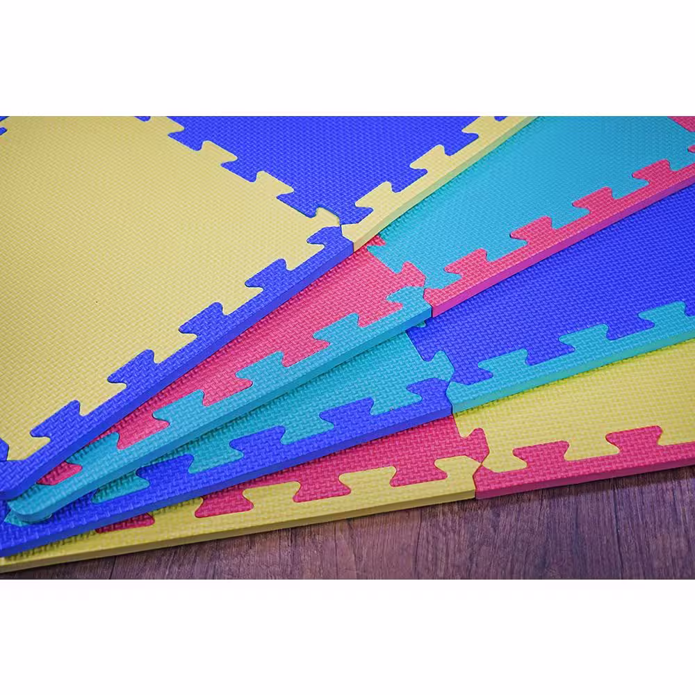 KC CUBS Multicolor 12 in. x 12 in. Exercise Children's Interlocking Puzzle EVA Play Foam Floor Mat (16 sq. ft.) (54-Borders)