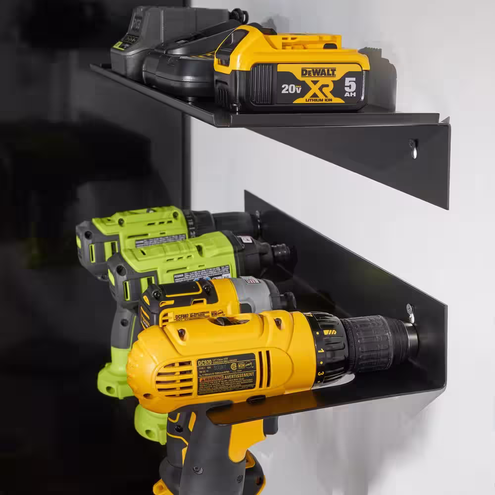 Everbilt Wall-Mounted Steel Cordless Drill Holder in Black (Includes Mounting Hardware)