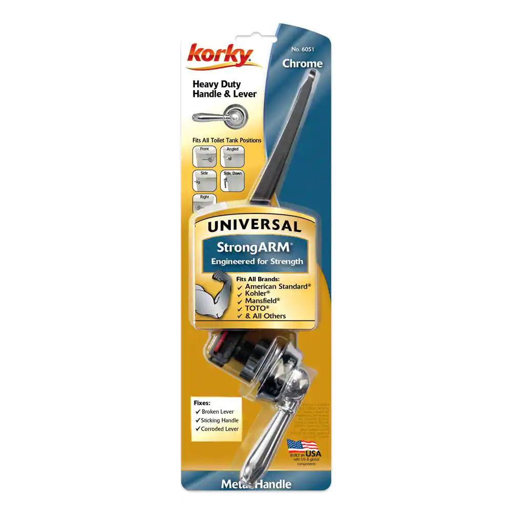 Korky StrongArm Universal Toilet Flush Handle Faucet Style, Chrome