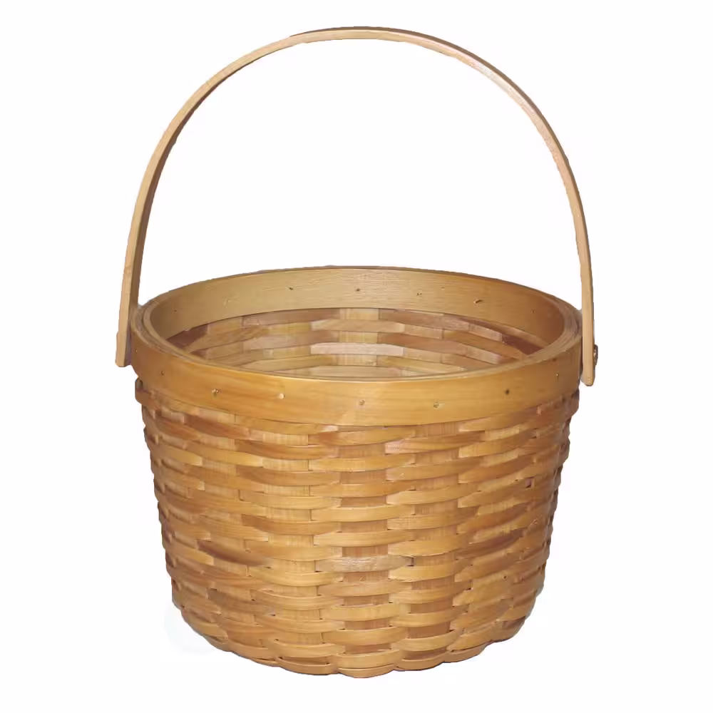 Vintiquewise 6 in. H x 8 in. W x8 in. D Wood Chip Apple Picking Basket Small