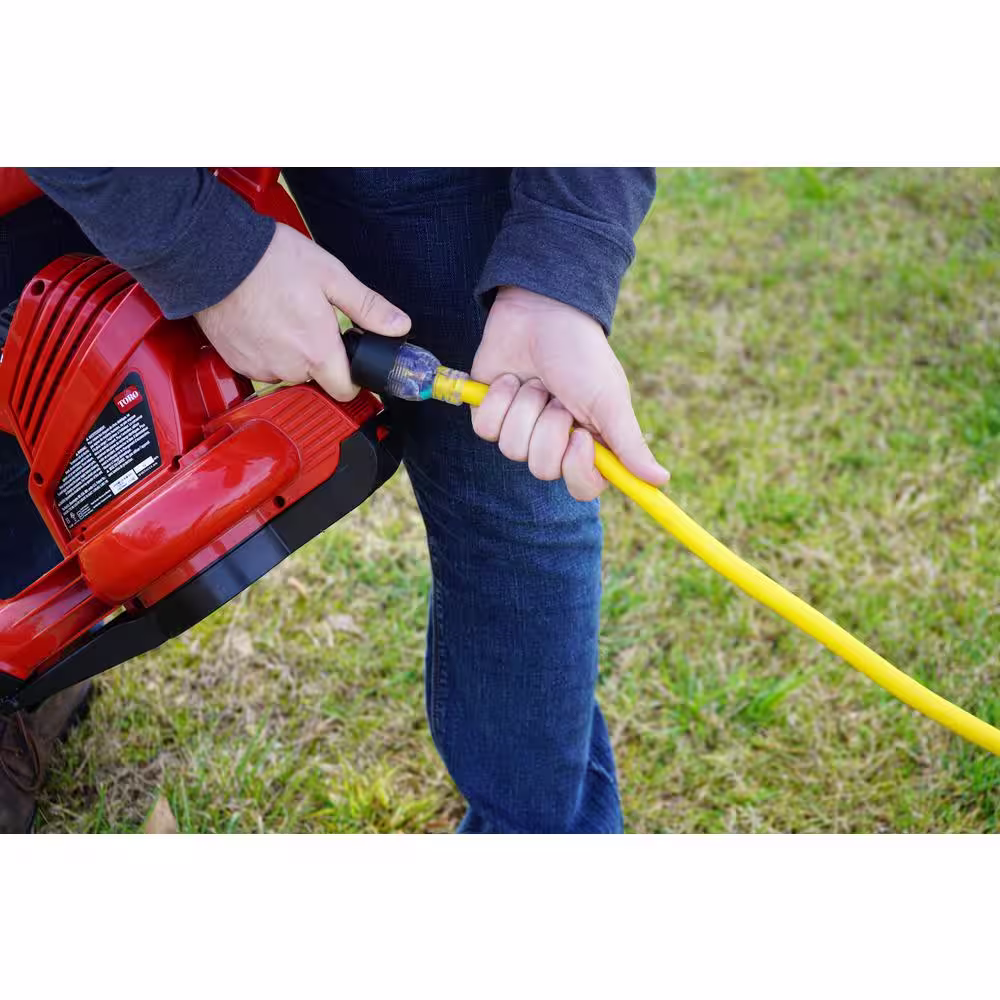 Woods 100 ft. 10/3 SJTW Extra Heavy-Duty 15-Amp General Purpose High Visibility Extension Cord with Lighted End, Yellow