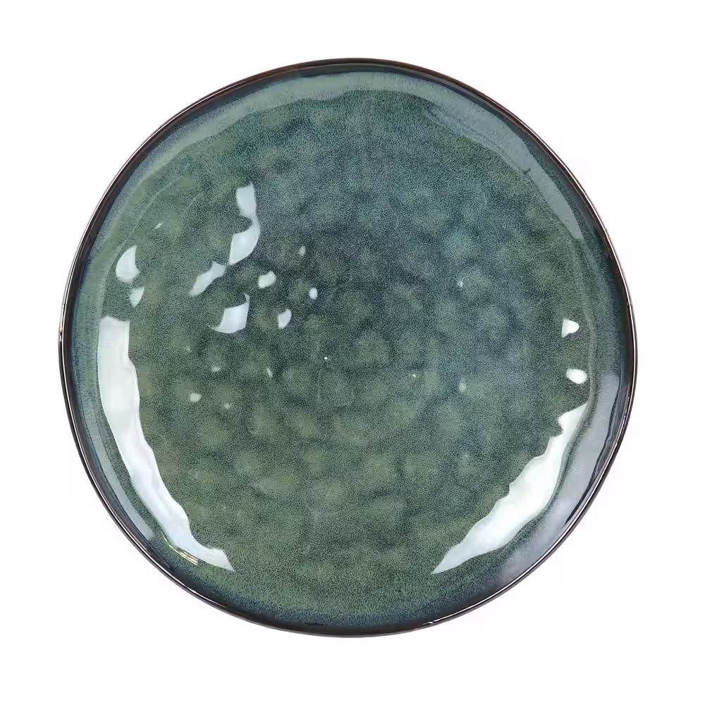 Elama Samara 12-Pcs Stoneware Dinnerware Set Service of 4 in Green