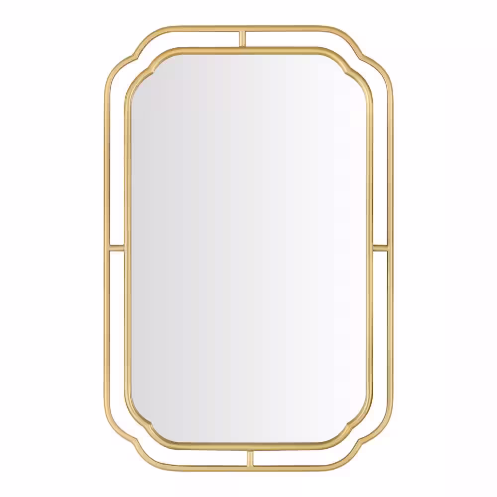 Home Decorators Collection Medium Modern Rectangle Gold Beveled Metal Framed Mirror (21 in. W x 33 in. H)