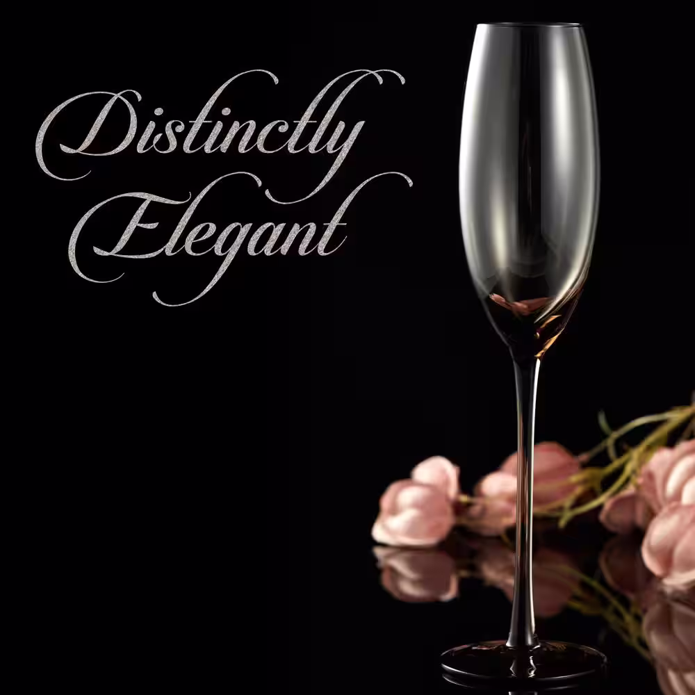 None Luxurious and Elegant Sparkling 7.3 oz. Colored Glassware - Champagne Flutes (Set of 4)