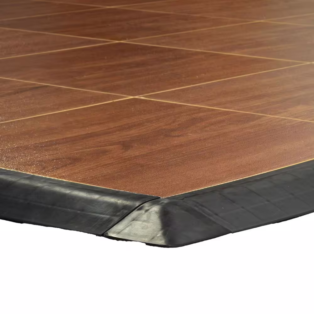Greatmats Max Tile 40.75 in. x 40.75 in. x 5/8 in. Walnut Interlocking Vinyl Tile Portable Tap Dance Floor (9 sq. ft. / case)