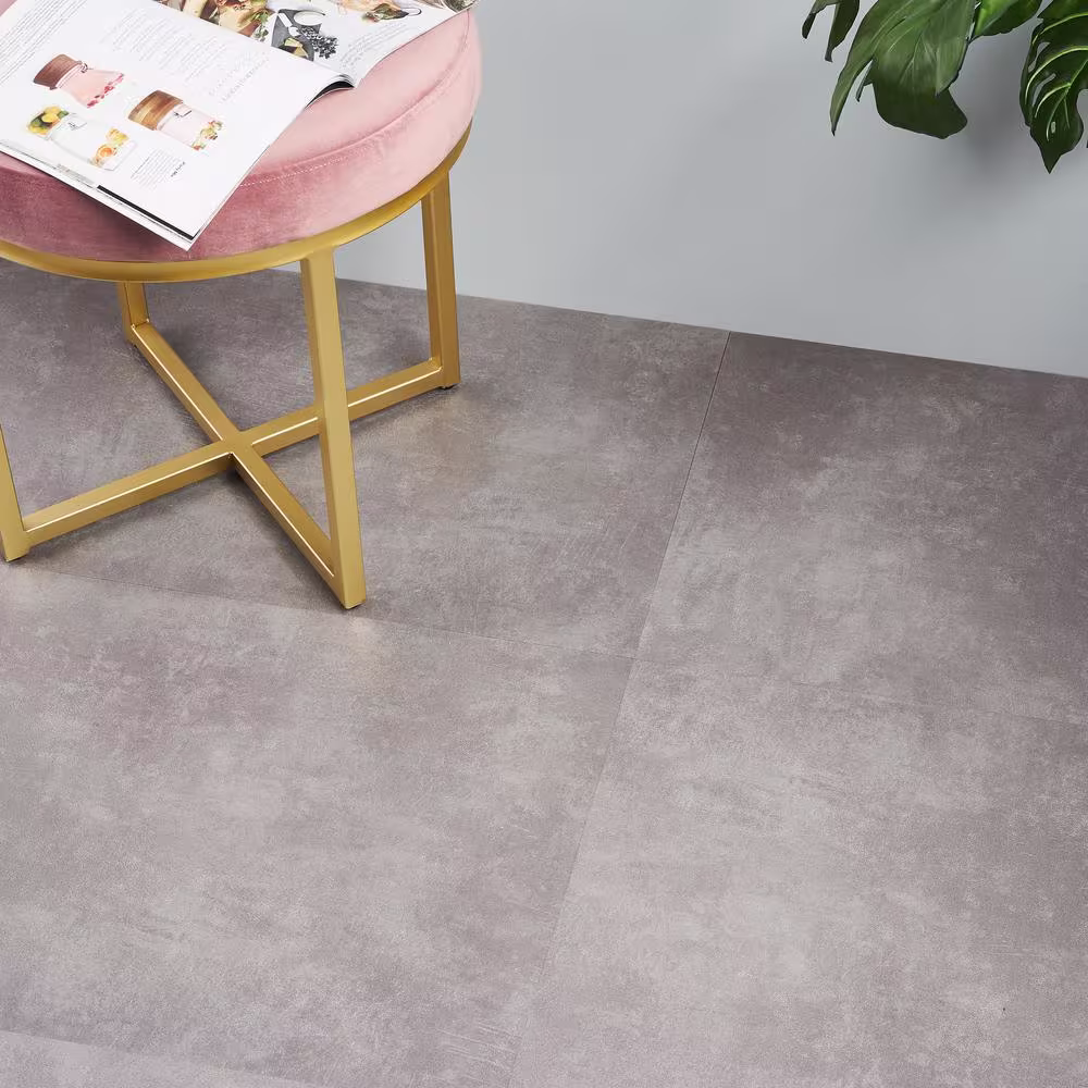 Ivy Hill Tile Duren Concreto Grafito 28MIL x 18 in. W x 36 in. L Glue Down Waterproof Luxury Vinyl Plank Flooring (36 sqft/case)