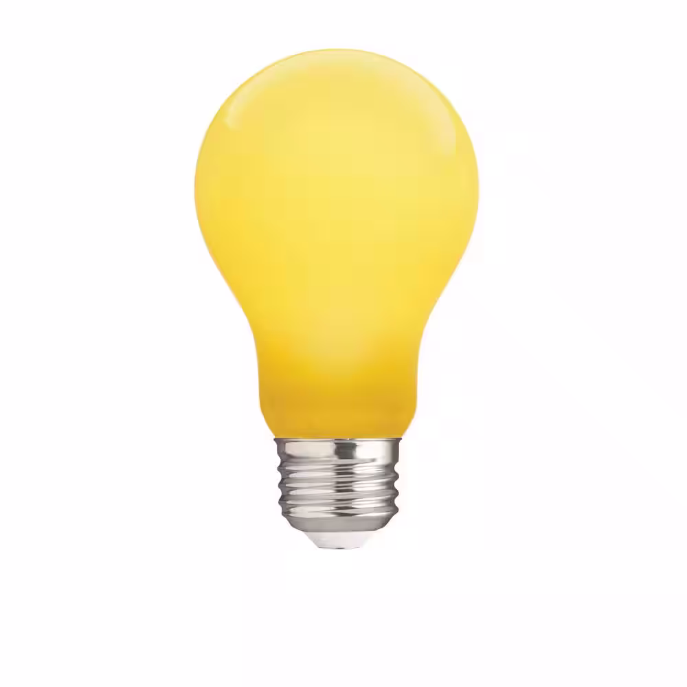EcoSmart 60-Watt Equivalent A19 Outdoor Bug Light Yellow LED Light Bulb (1-Pack)