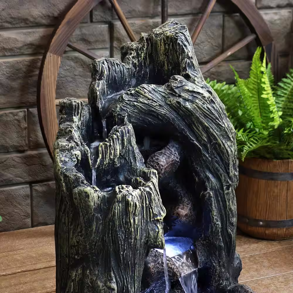 Sunnydaze Decor Cavern of Mystery Outdoor Water Fountain with LED Light