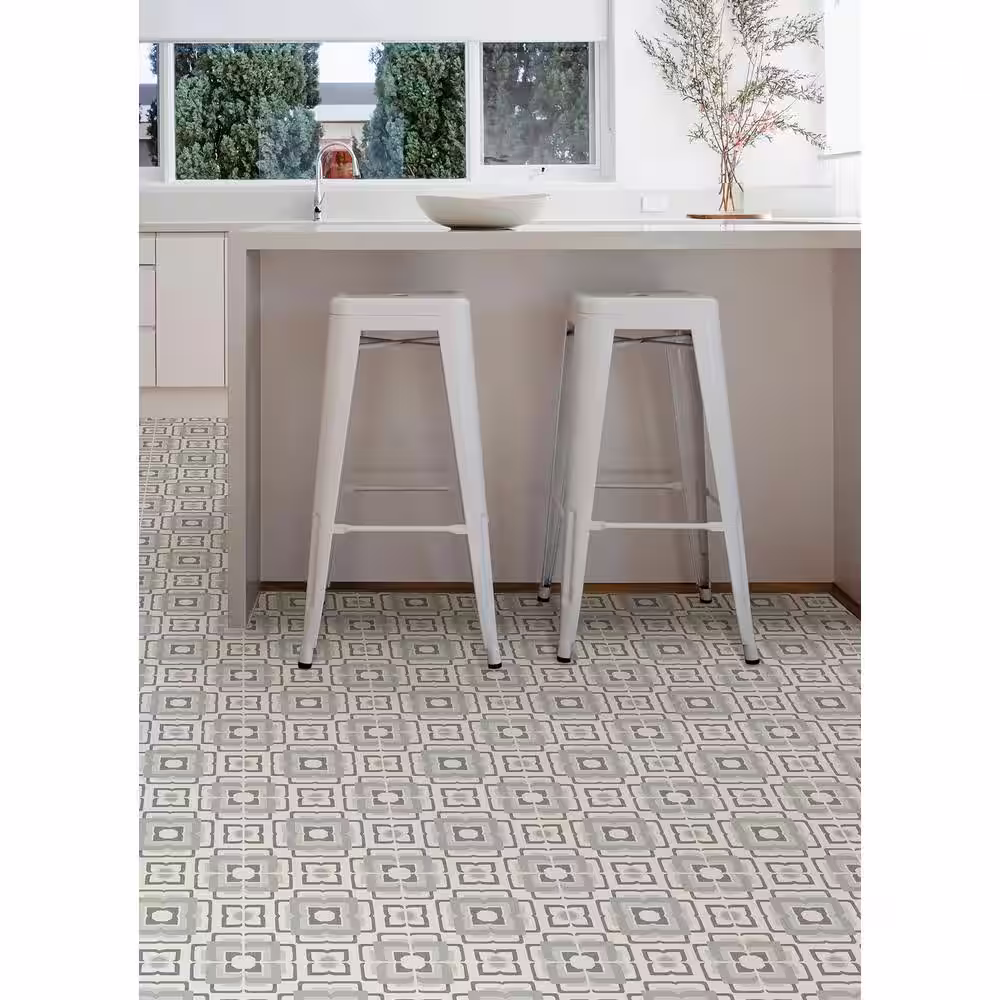 FloorPops Posey 12 in. W x 12 in. L Blue Peel & Stick Vinyl Tile Flooring (20 sq. ft./case)