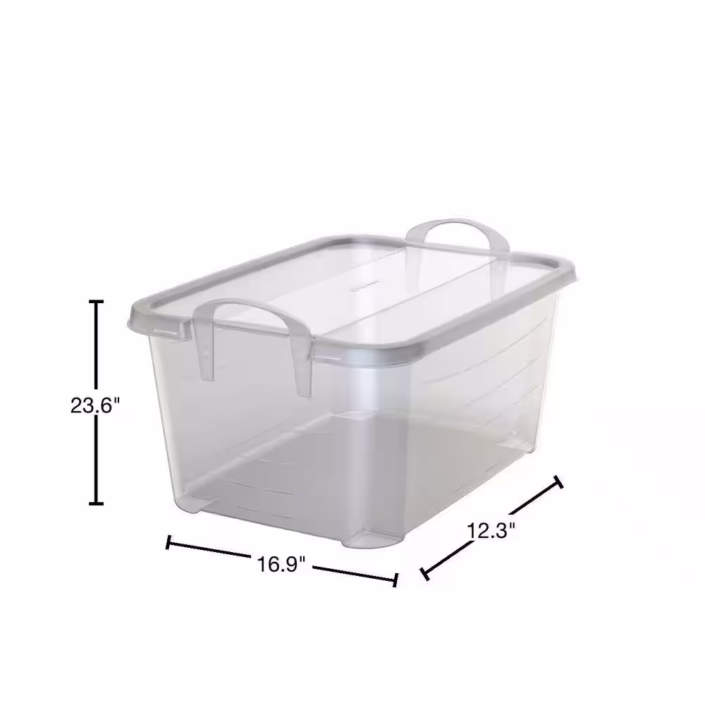 Life Story Clear Stackable Closet and Storage Box 55 Qt. Containers, (12-Pack)