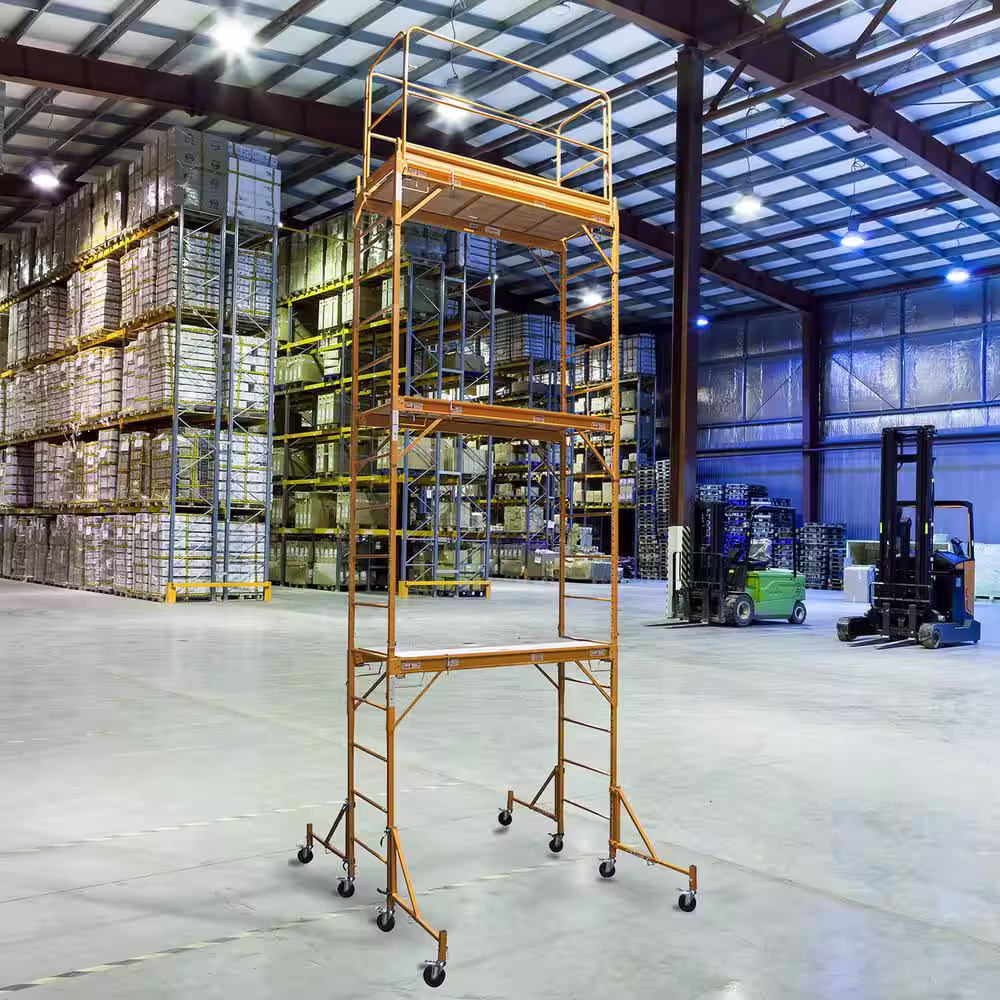 PRO-SERIES 20 ft. H x 6.8 ft. W x 6 ft. D 3-Story Steel Baker Style Rolling Multi-Purpose Scaffold Tower, 1000 lbs. Load Capacity