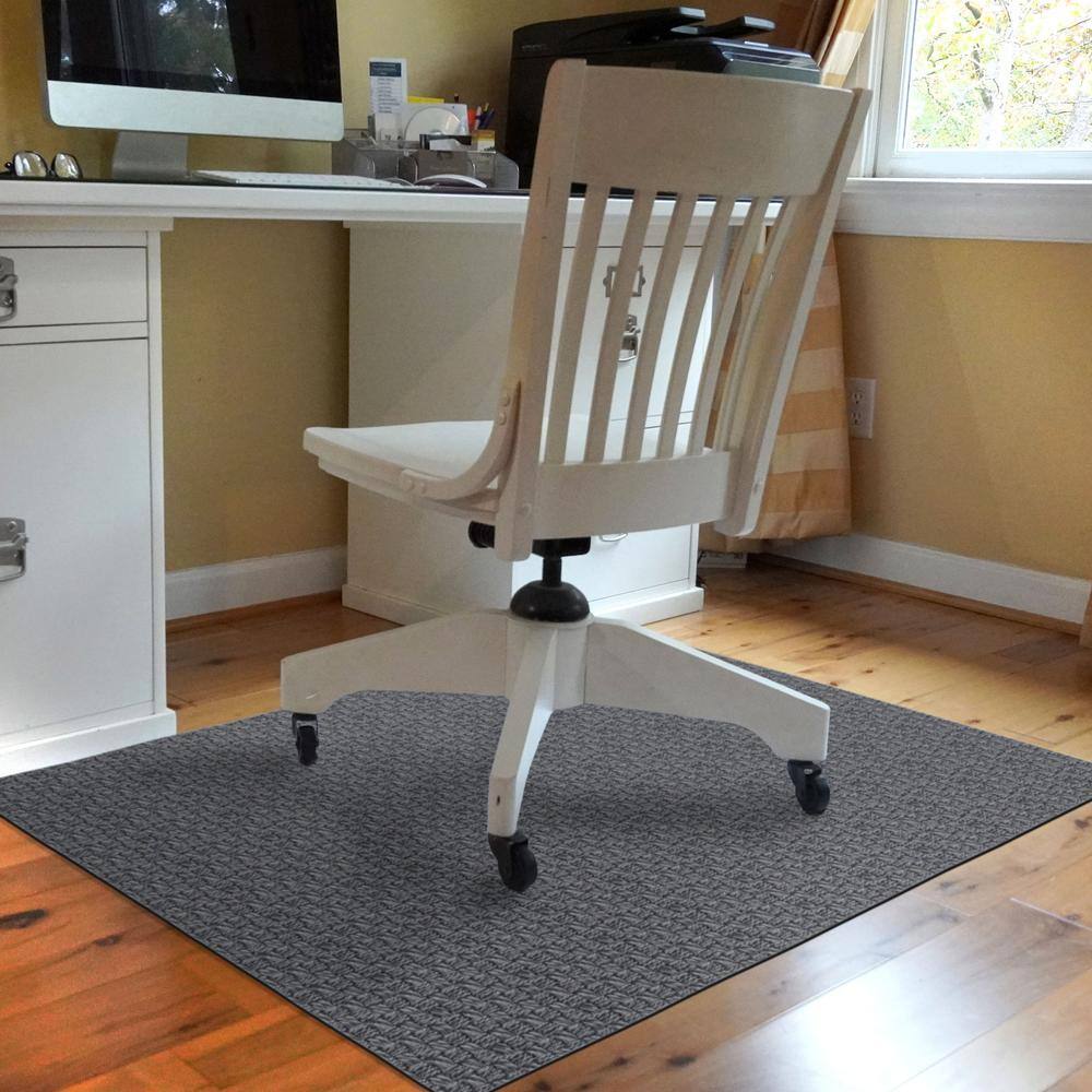 Bungalow Flooring Richmond Weave 3 ft. x 4 ft. Desk Chair Mat - Gray