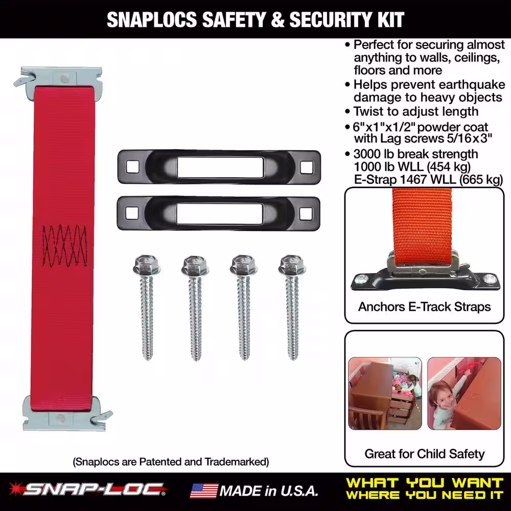 SNAP-LOC 12 ft. x 2 ft. E-Track Strap System with Hooks and Fasteners