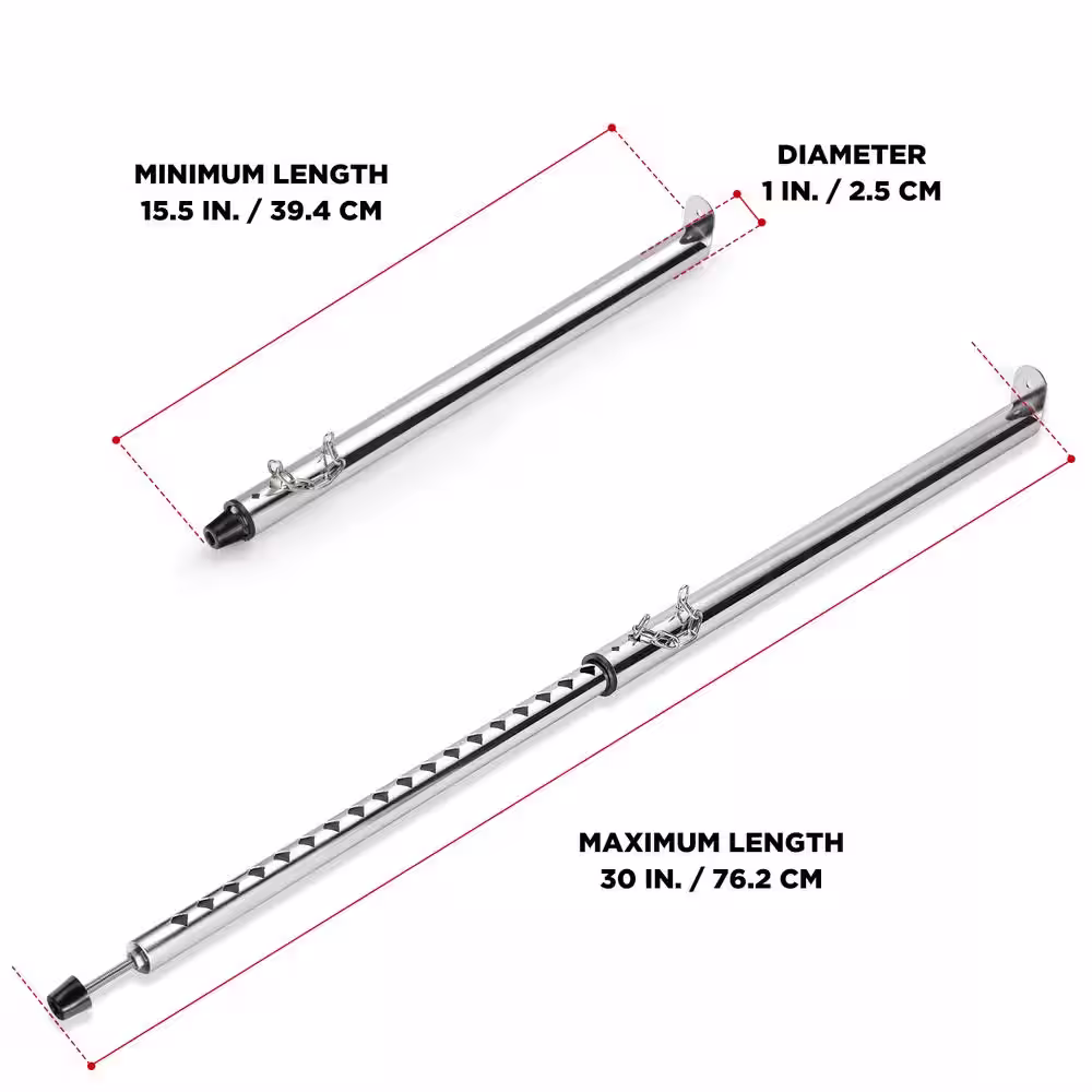 TURBRO Stainless Steel Adjustable Window Security Lock Bar, Extendable from 15.5 in. to 30 in.