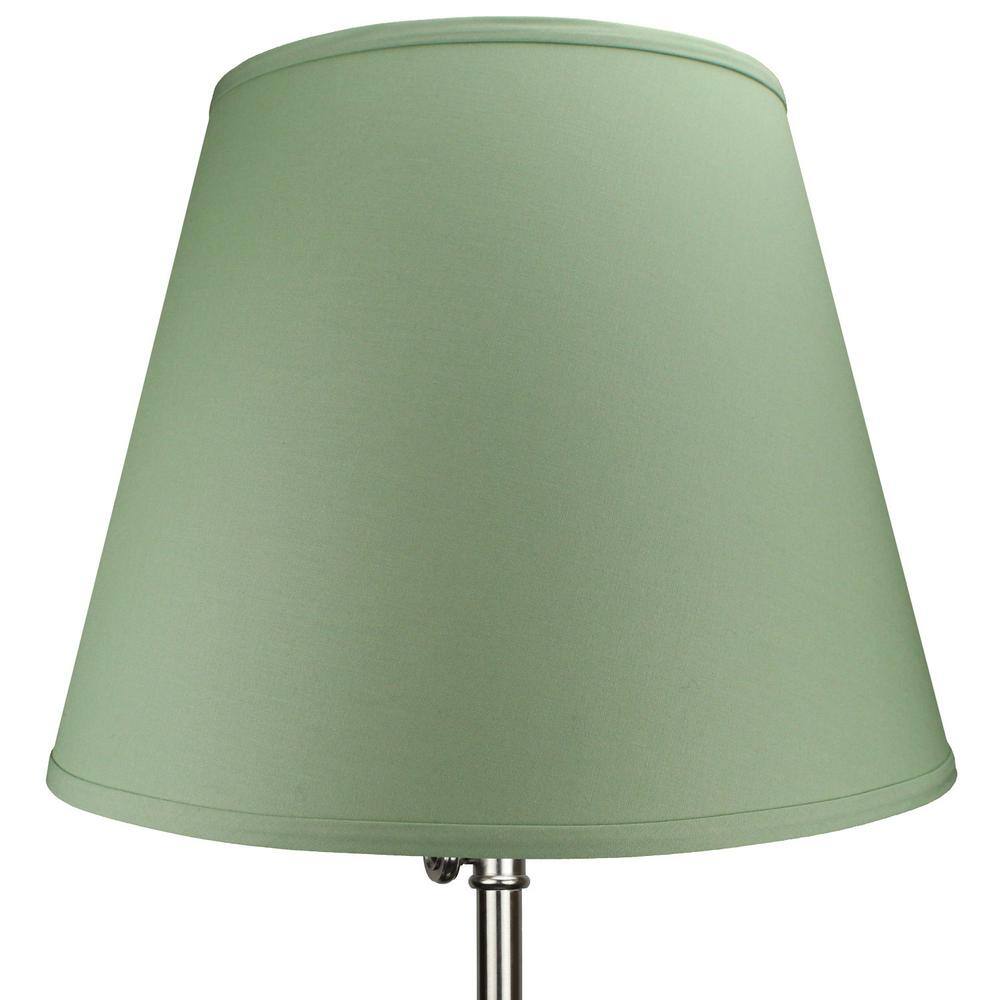 FenchelShades.com 11 in. Top Diameter x 17 in. Bottom Diameter x 13 in. Slant Linen Celadon Empire Lamp Shade