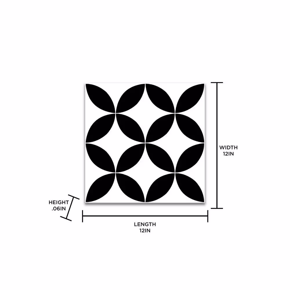 FloorPops Starlight 12 in. W x 12 in. L Black Peel & Stick Vinyl Tile Flooring (20 sq. ft./case)