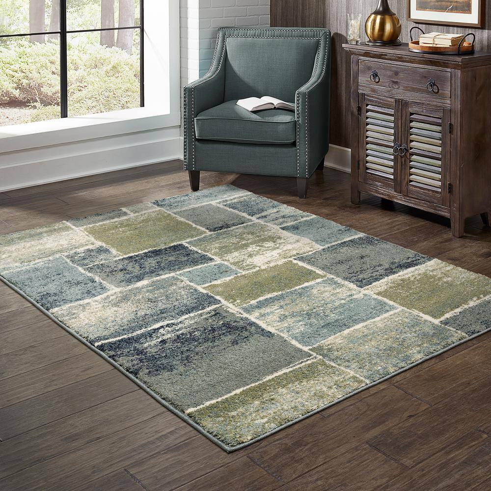 Home Decorators Collection Bartlett Multi 4 ft. x 6 ft. Block Area Rug