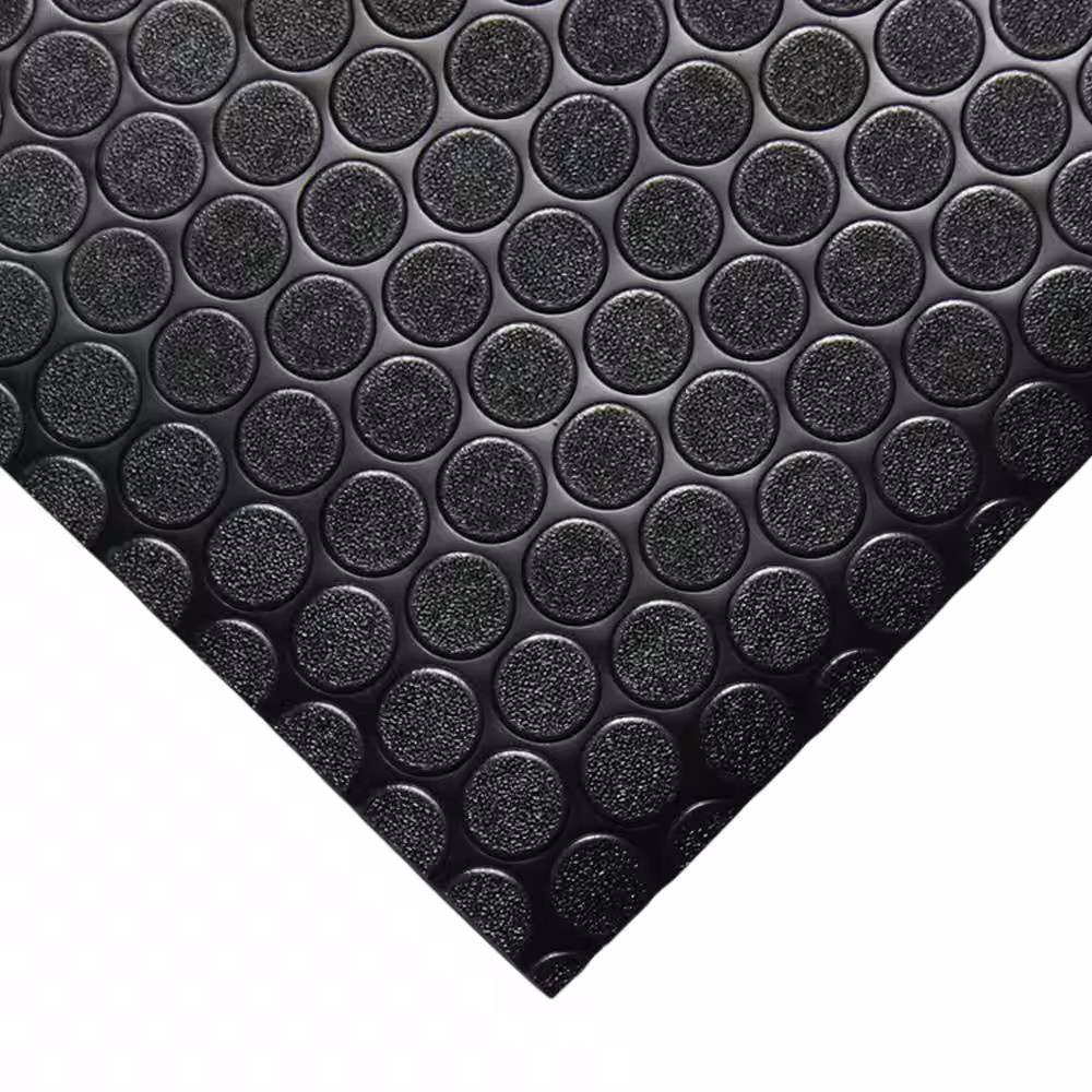 Rubber-Cal Coin Grip 4 ft. x 20 ft. Dark Grey Commercial Grade PVC Flooring