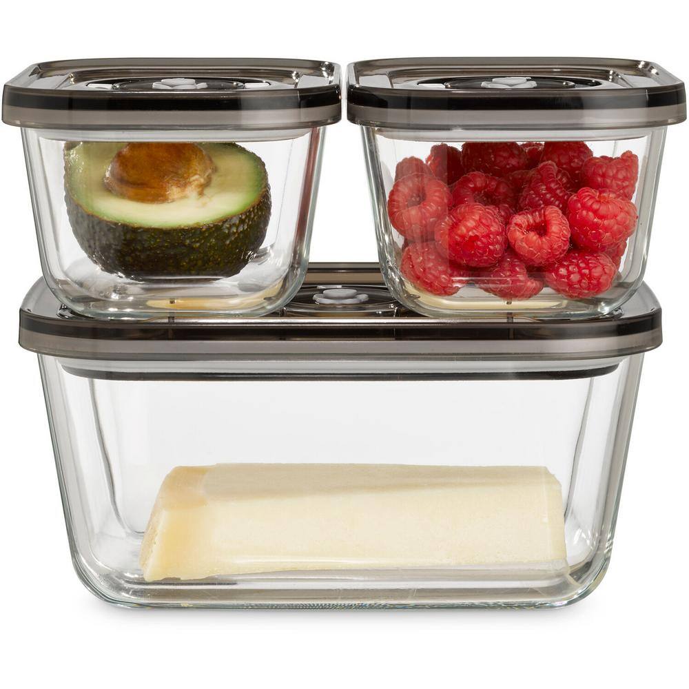 CASO VG 3000 Glass Vacuum Canister Set 3- Pack with Lids