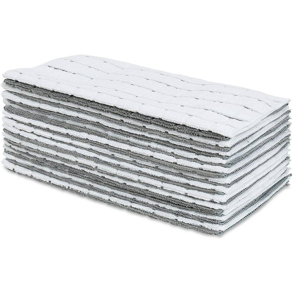 None 15 in. x 25 in. Checkered Grey Flannel Microfiber Hand Towels (12-Pack)