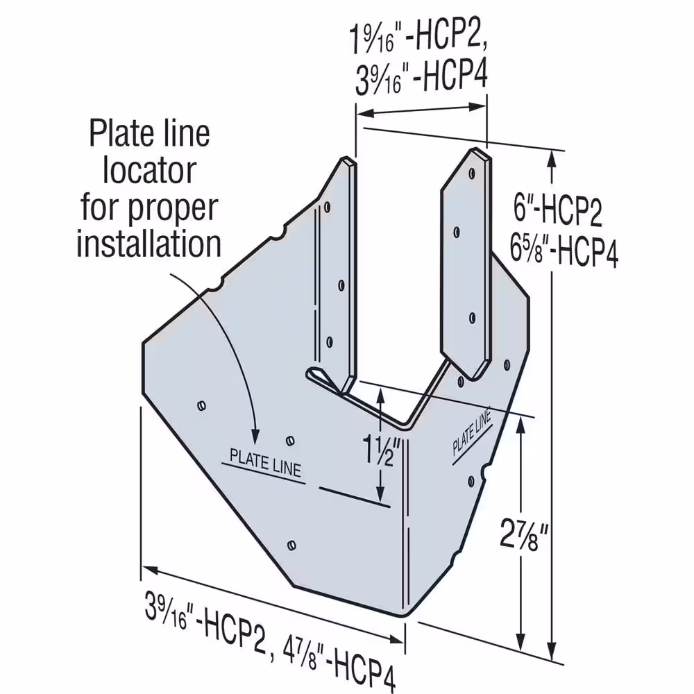 Simpson Strong-Tie HCP 18-Gauge ZMAX Galvanized Hip Corner Plate for 4x Lumber