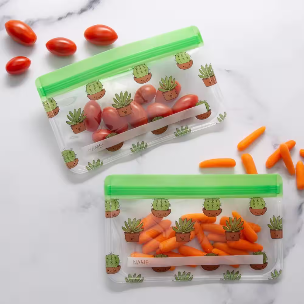None CACTUS SNACK BAG EVA 8 in. x 4.9 in. 2PK