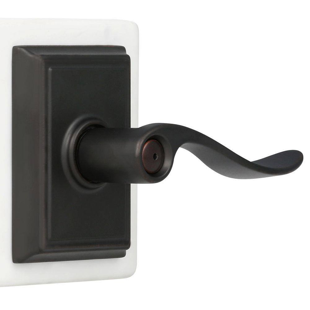Schlage Accent Aged Bronze Privacy Door Handle with Addison Trim