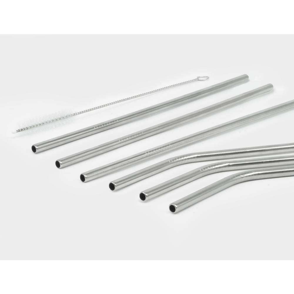 ExcelSteel 14-Piece Stainless Steel Straw Set With Cleaning Brushes