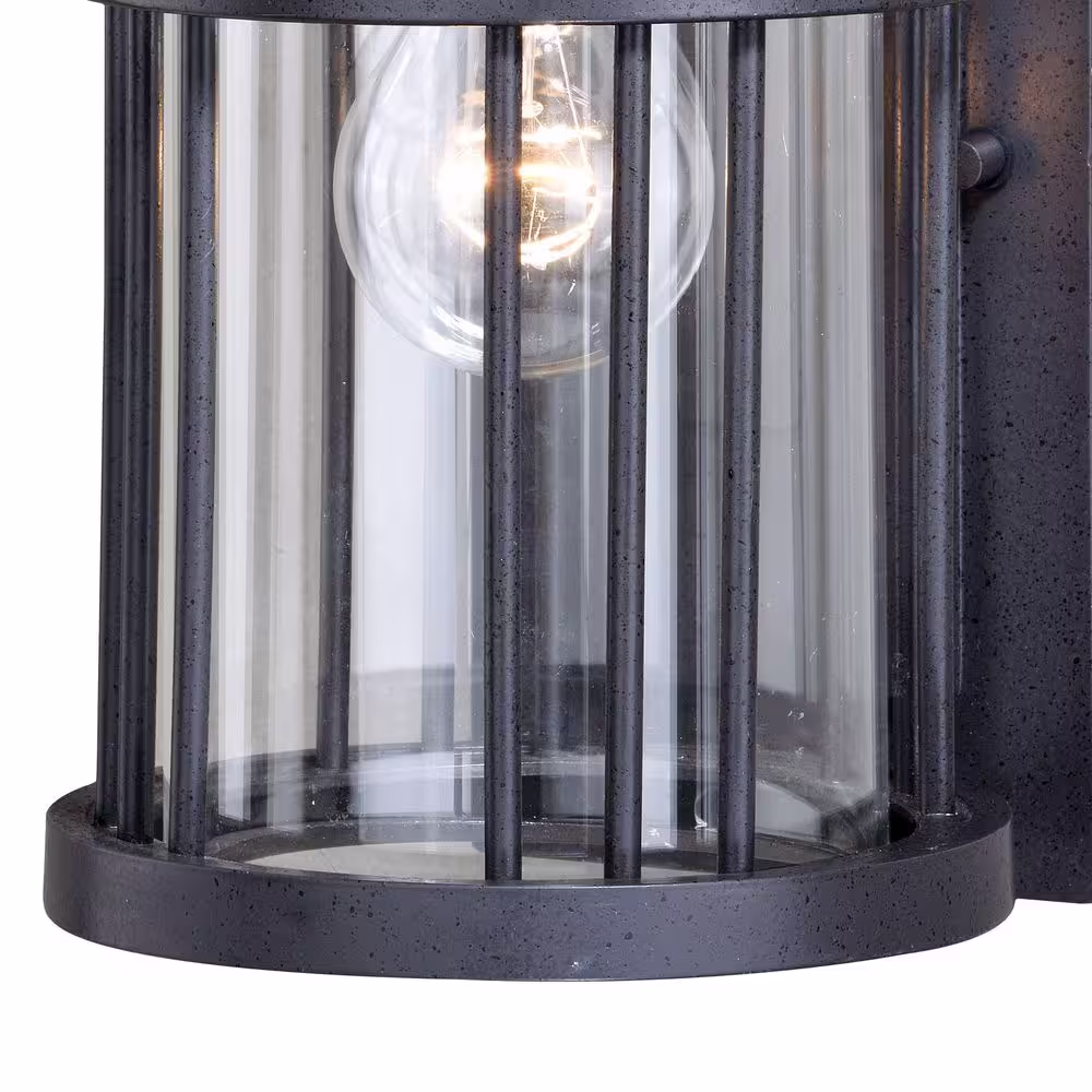 VAXCEL Wrightwood Black Motion Sensor Dusk to Dawn Outdoor Wall Light