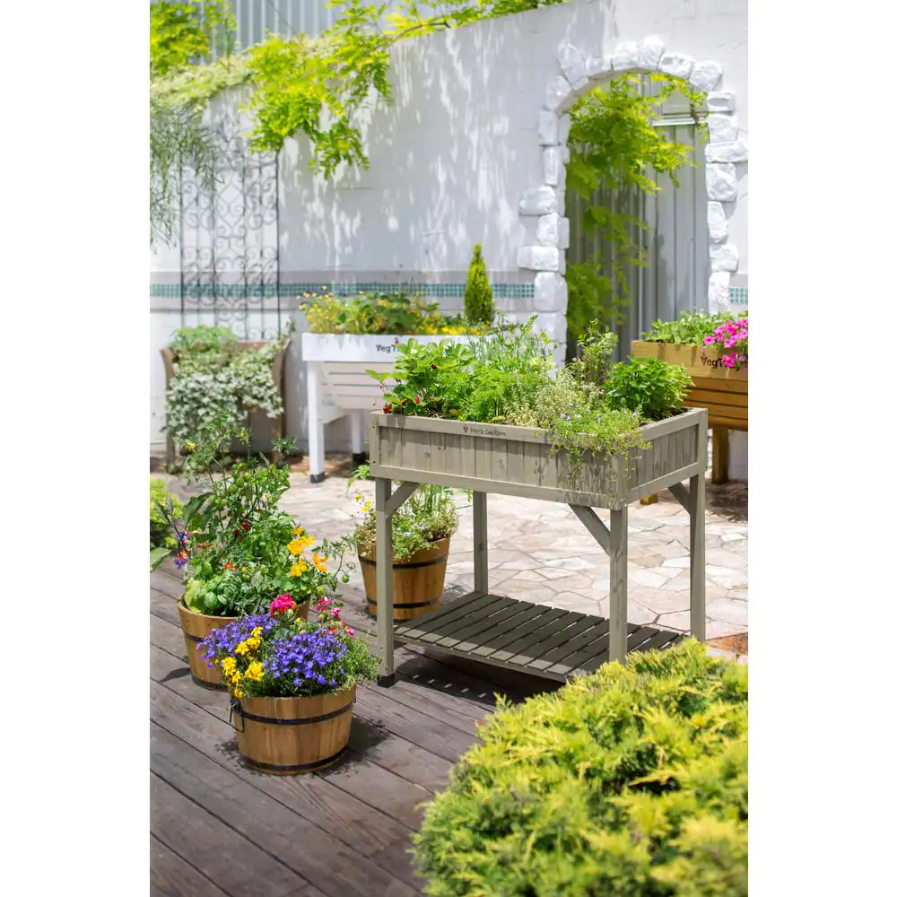 VegTrug 8-Pocket Gray Herb Garden