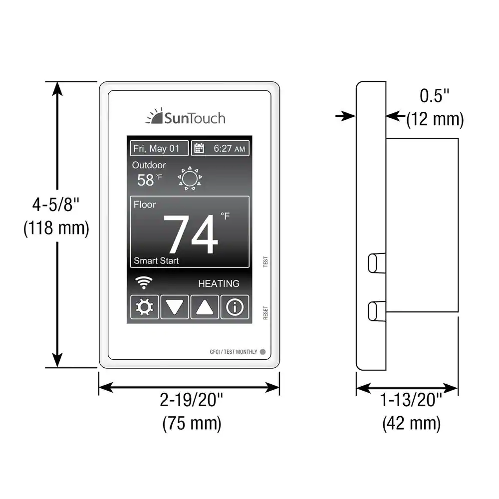SunTouch Floor Warming SunStat Command Programmable Radiant Floor Heating Thermostat