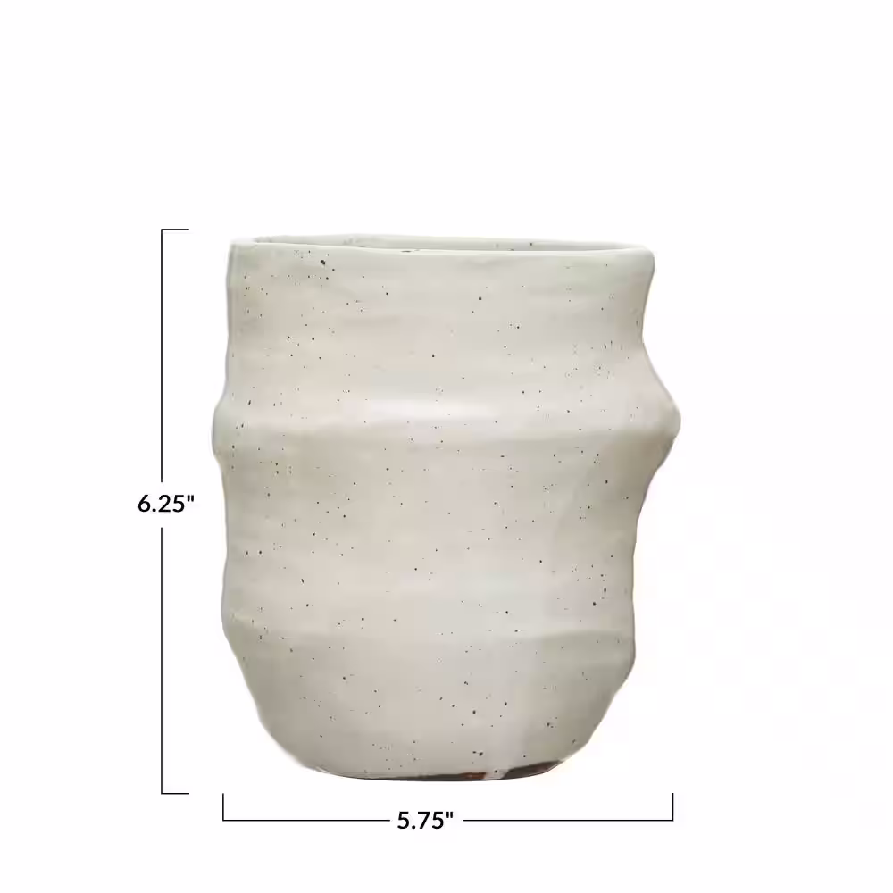 None 5.75 x 6.25 in. Stoneware Crock Food Storage