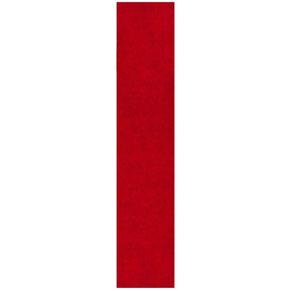 Ottomanson Scrabe Rib Waterproof Non-Slip Rubber Back Runner Rug, 2 ft. W x 2 2 ft. L, Red, Polypropylene Garage Flooring