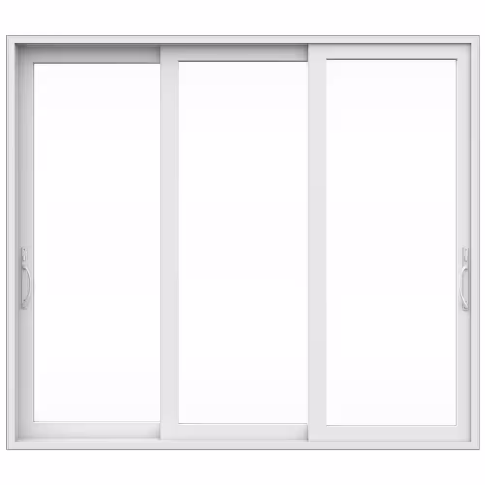 JELD-WEN V4500 Multi-Slide 105 in. x 120 in. Universal Handing Low-E White Vinyl 3-Panel Prehung Patio Door